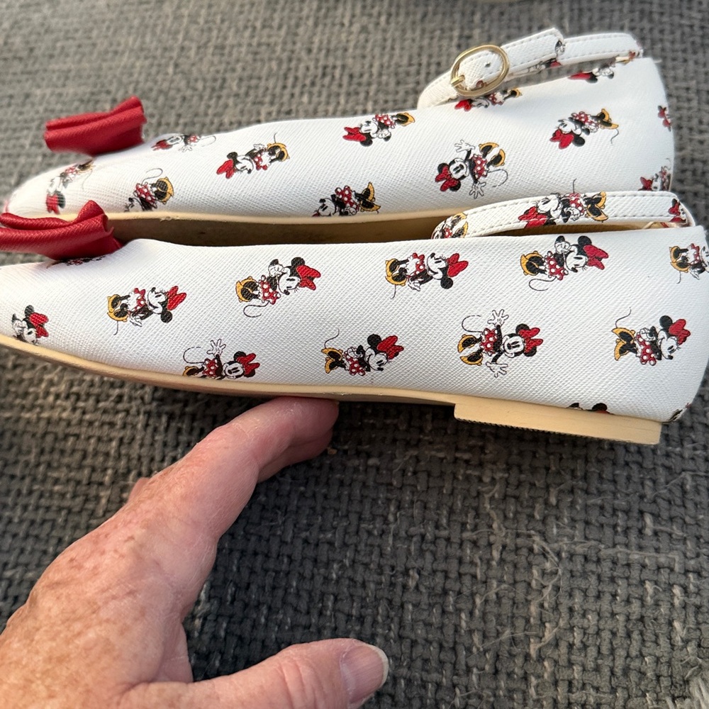 Janie and Jack Disney Minnie Mouse White and Red Dress Shoes Size 13 Kids Flats - Picture 4 of 8